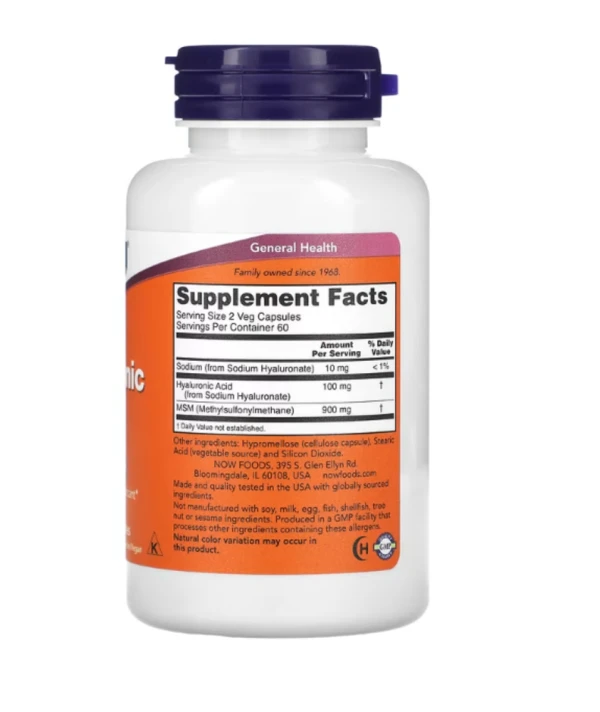 NOW Foods, Hyaluronic Acid With MSM, 50 mg, 120 Veg Capsules