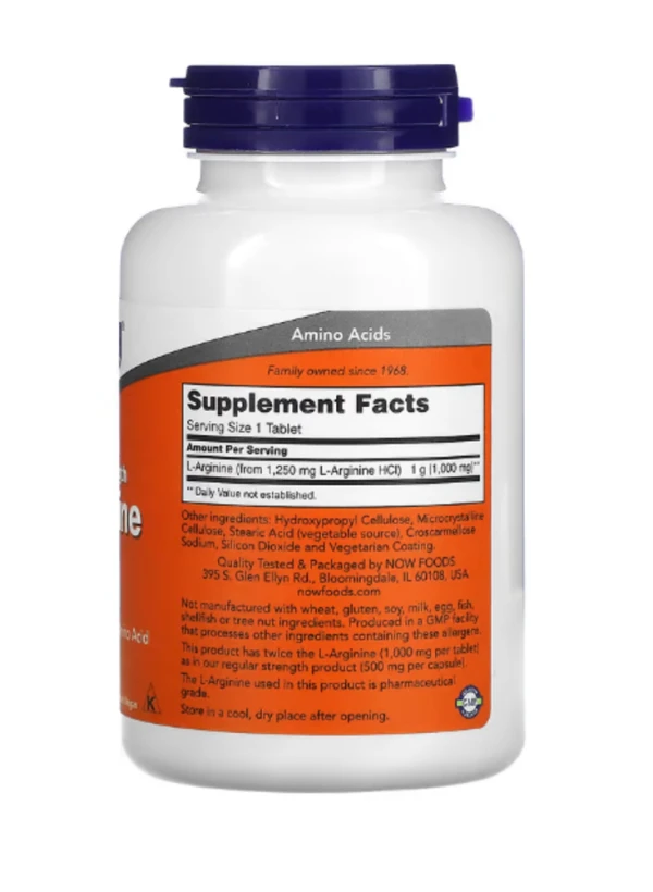 Now Foods, L-Arginine, 1000 mg, 120 Tablets