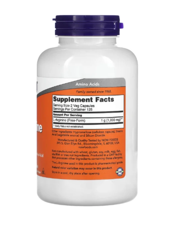 NOW Foods, L-Arginine, 500 mg, 250 Veg Capsules