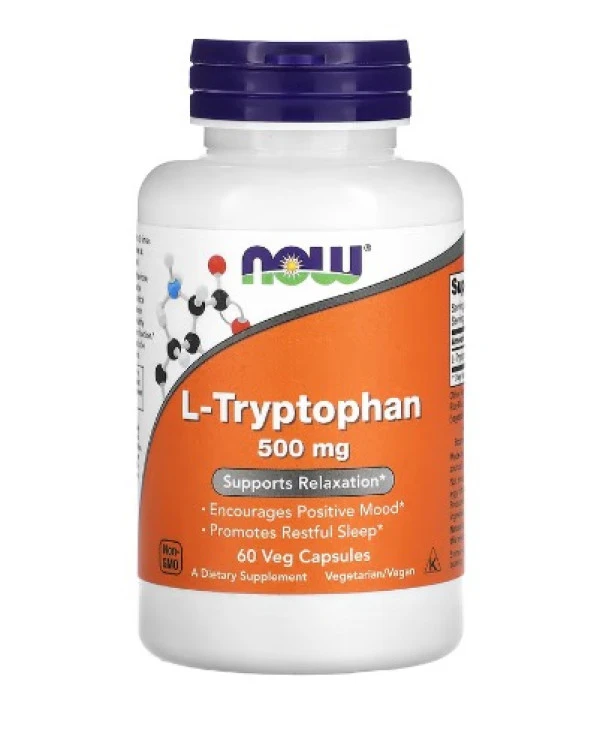 NOW Foods, L-Tryptophan, 500 mg, 60 Veg Capsules (500 mg per Capsule)