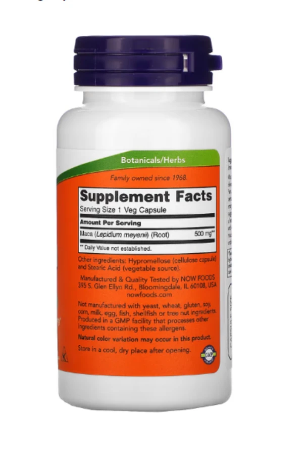 NOW Foods, Maca, 500 mg, 100 Veg Capsules