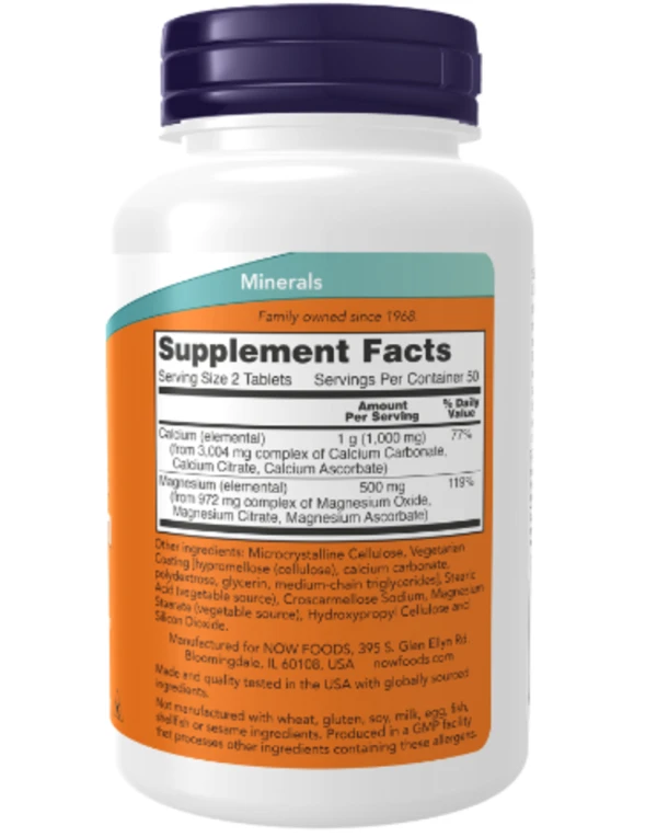 Now Foods, Magnesium & Calcium, 100 Tablets