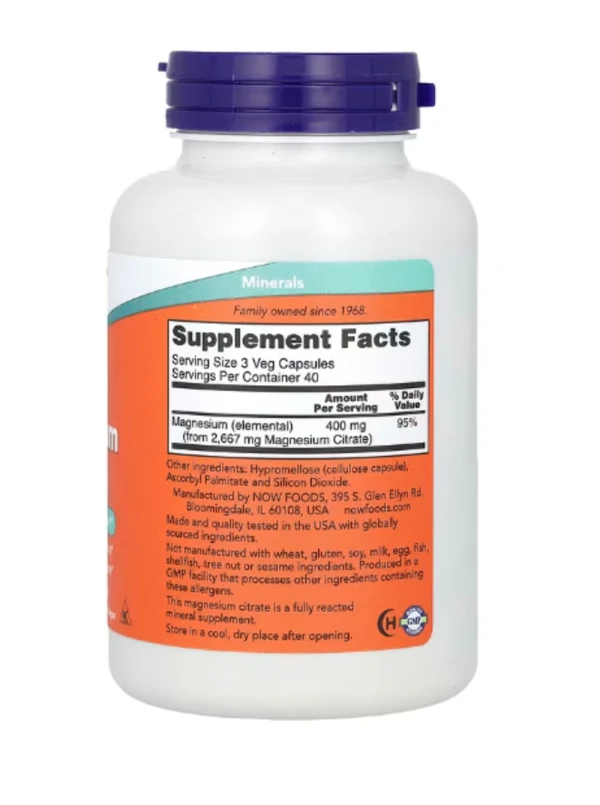 Now Foods, Magnesium Citrate, 120 Vcaps