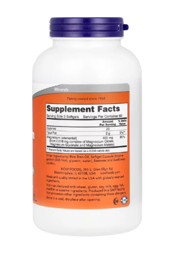 Now Foods, Magnesium Citrate, 180 Softgels