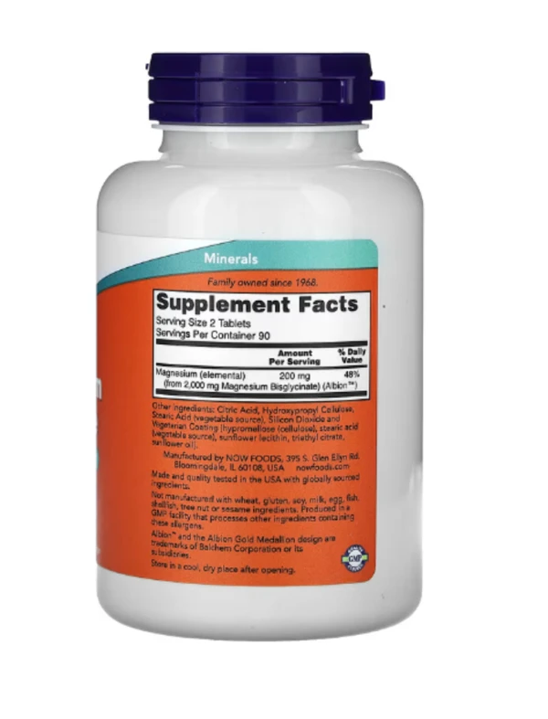 NOW Foods, Magnesium Glycinate, 180 Tablets