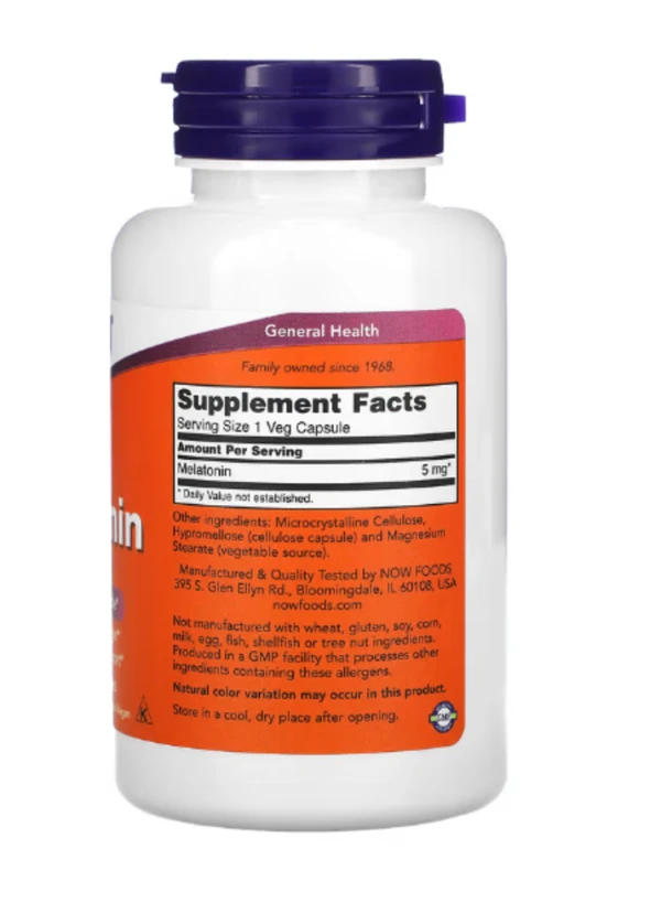 NOW Foods, Melatonin, 5 mg, 180 Veg Capsules