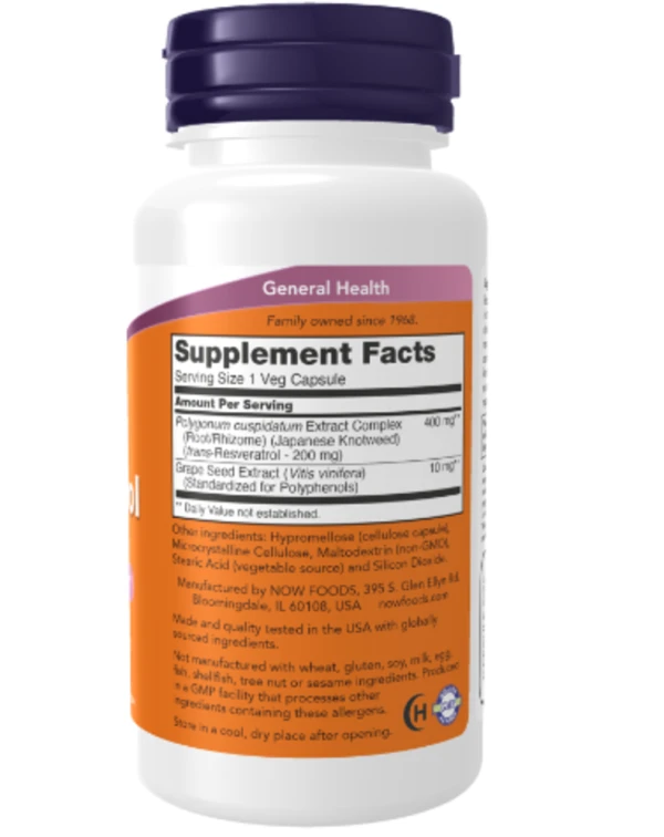 Now Foods, Natural Resveratrol, 200 mg, 120 Veg Capsules