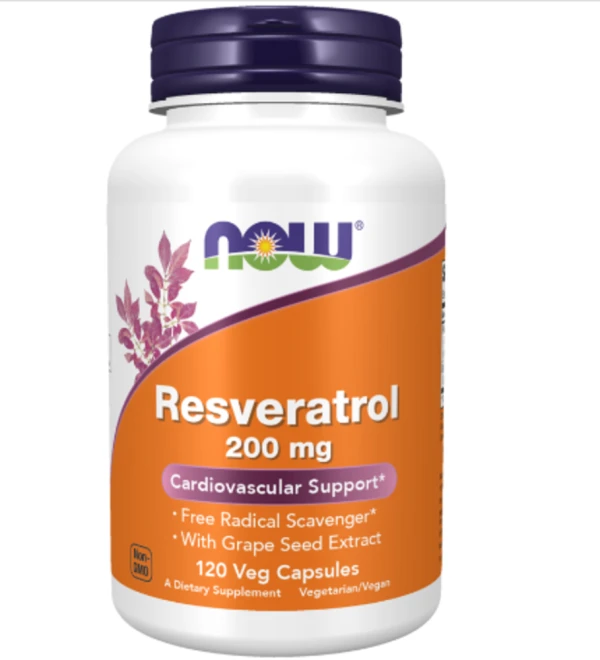 Now Foods, Natural Resveratrol, 200 mg, 120 Veg Capsules