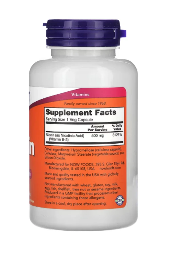 Now Foods, Niacin, 500 mg, 100 Capsules