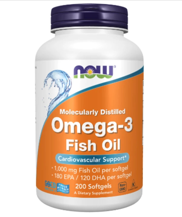 NOW Foods, Omega-3 Fish Oil, 200 Softgels