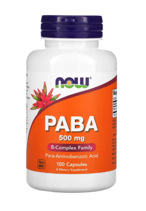 Now Foods, PABA, 500 mg, 100 Capsules