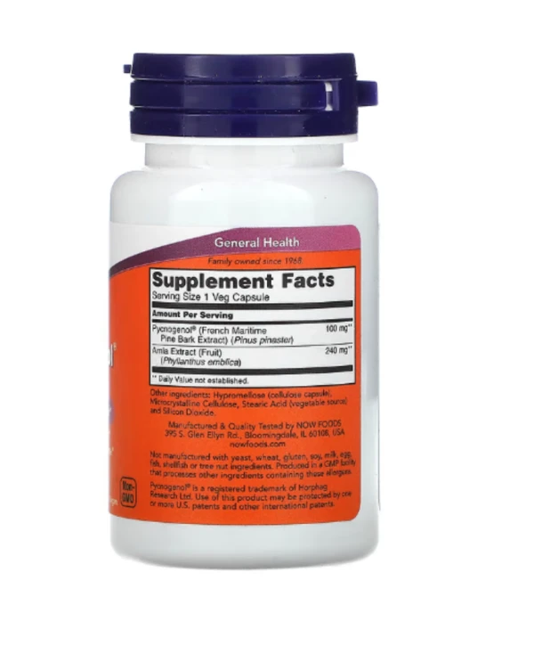 Now Foods, Pycnogenol, 100 mg, 60 Vcaps