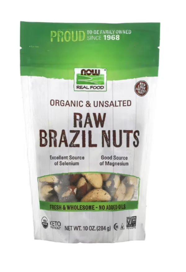 NOW Foods, Real Food, Organic Brazil Nuts, Unsalted, 10 oz (284 g)
