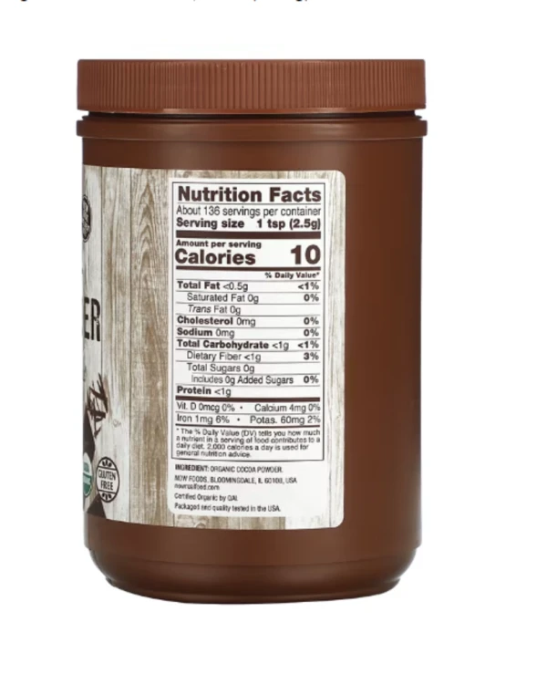 NOW Foods, Real Food, Organic Cocoa Powder, 12 oz (340 g)