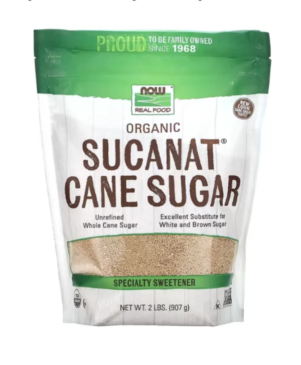 NOW Foods, Real Food, Organic Sucanat Cane Sugar, 2 lbs (907 g)