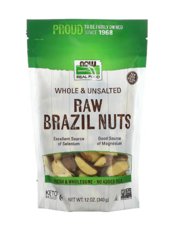 NOW Foods, Real Food, Raw Brazil Nuts, Whole, Unsalted, 12 oz (340 g)