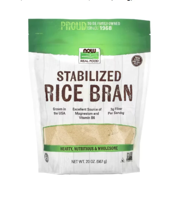Now Foods, Real Food, Stabilized Rice Bran, 20 oz (567 g)