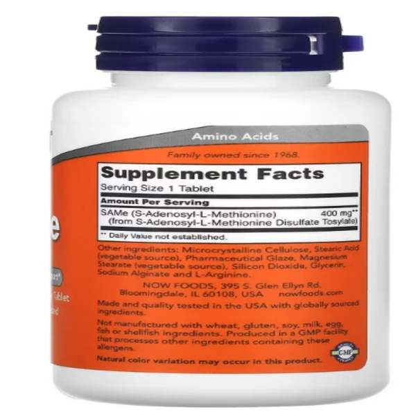 Now Foods, SAMe, 400 mg, 60 Tablets