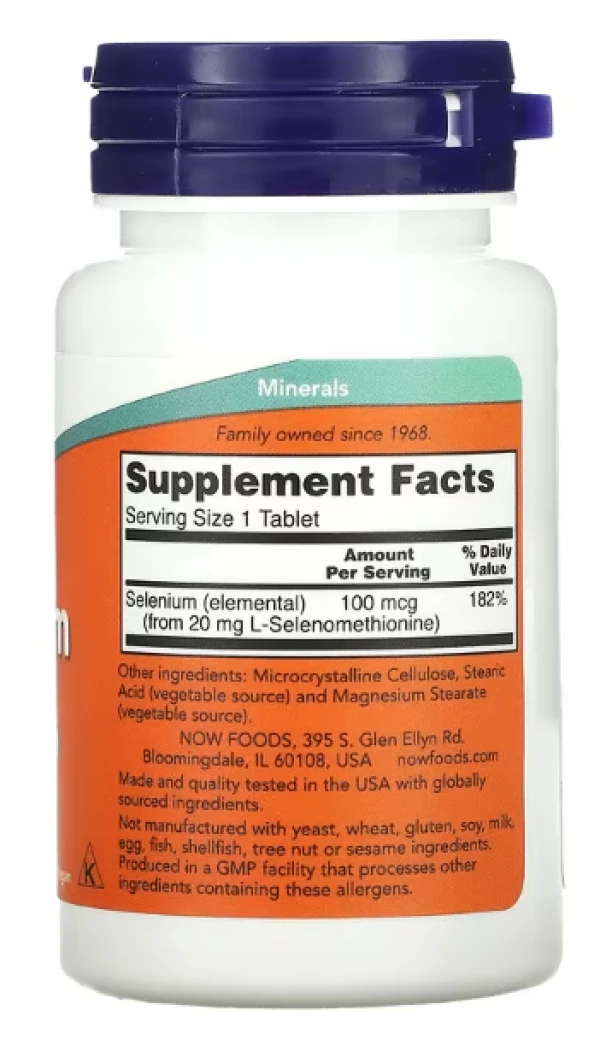 NOW Foods, Selenium, 100 mcg, 100 Tablets