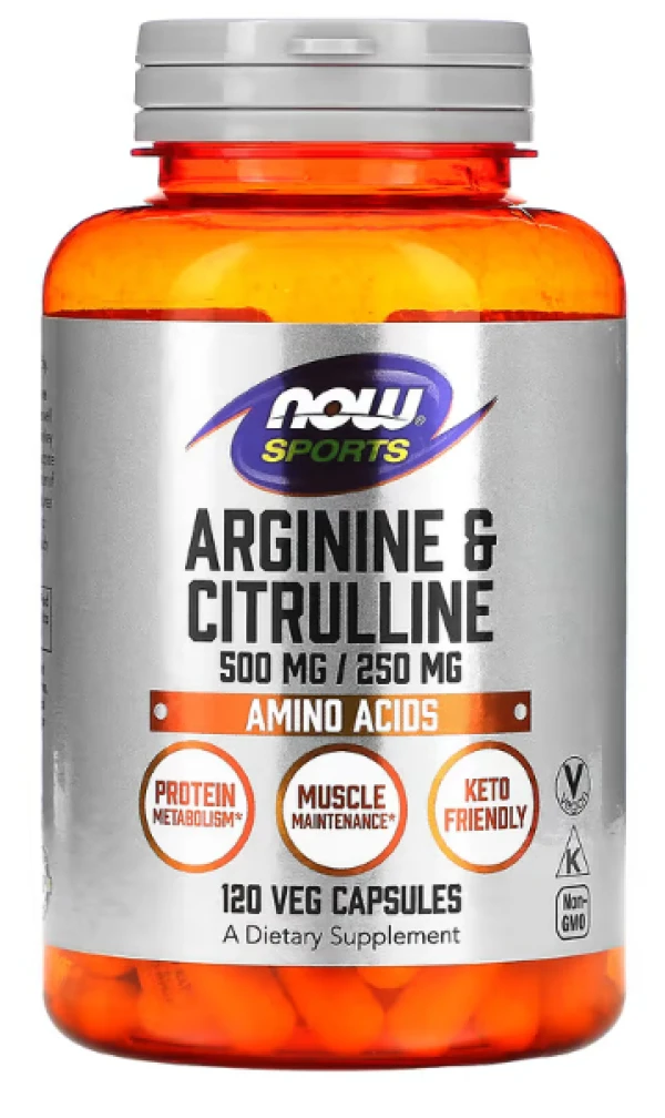 NOW Foods, Sports, Arginine & Citrulline, 120 Veg Capsules