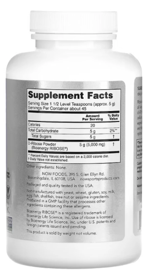 NOW Foods, Sports, D-Ribose Powder, 8 oz (227 g)