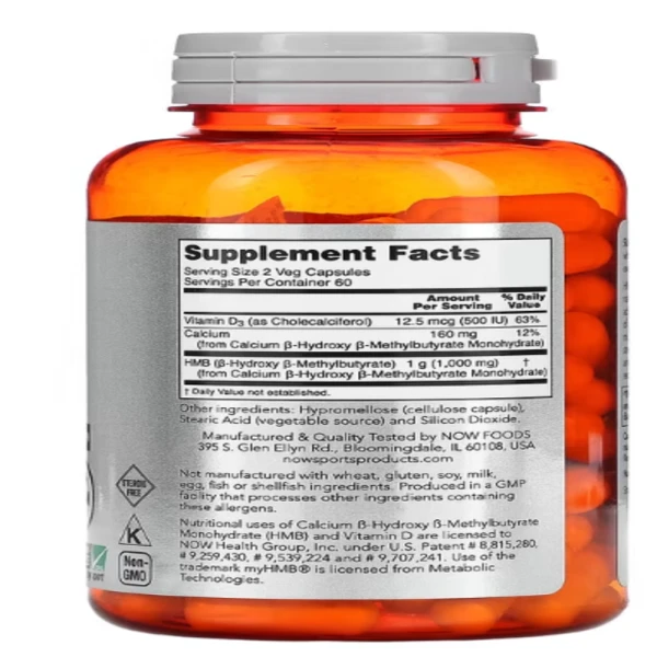 NOW Foods, Sports, HMB, 500 mg, 120 Veg Capsules
