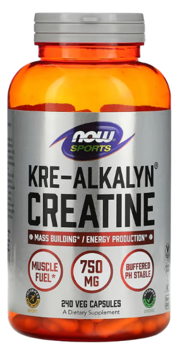 NOW Foods, Sports, Kre-Alkalyn Creatine, 1,500 mg, 240 Veg Capsules (750 mg per Capsule)