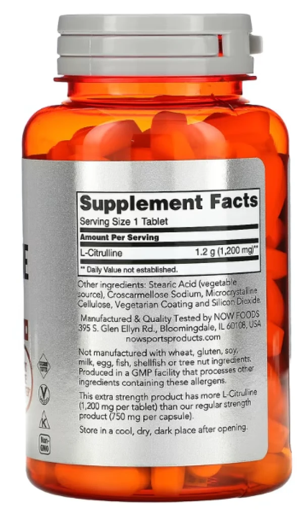 NOW Foods, Sports, L-Citrulline, 1,200 mg, 120 Tablets