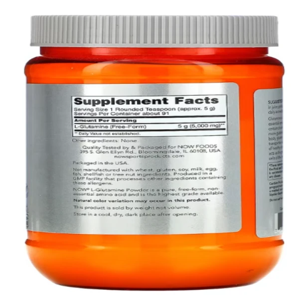 NOW Foods, Sports, L-Glutamine Powder, 1 lbs (454 g)