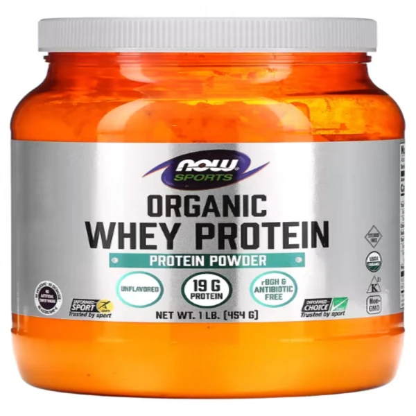 Now Foods, Sports, Organic Whey Protein, Natural Unflavored, 1 lb (454 g)