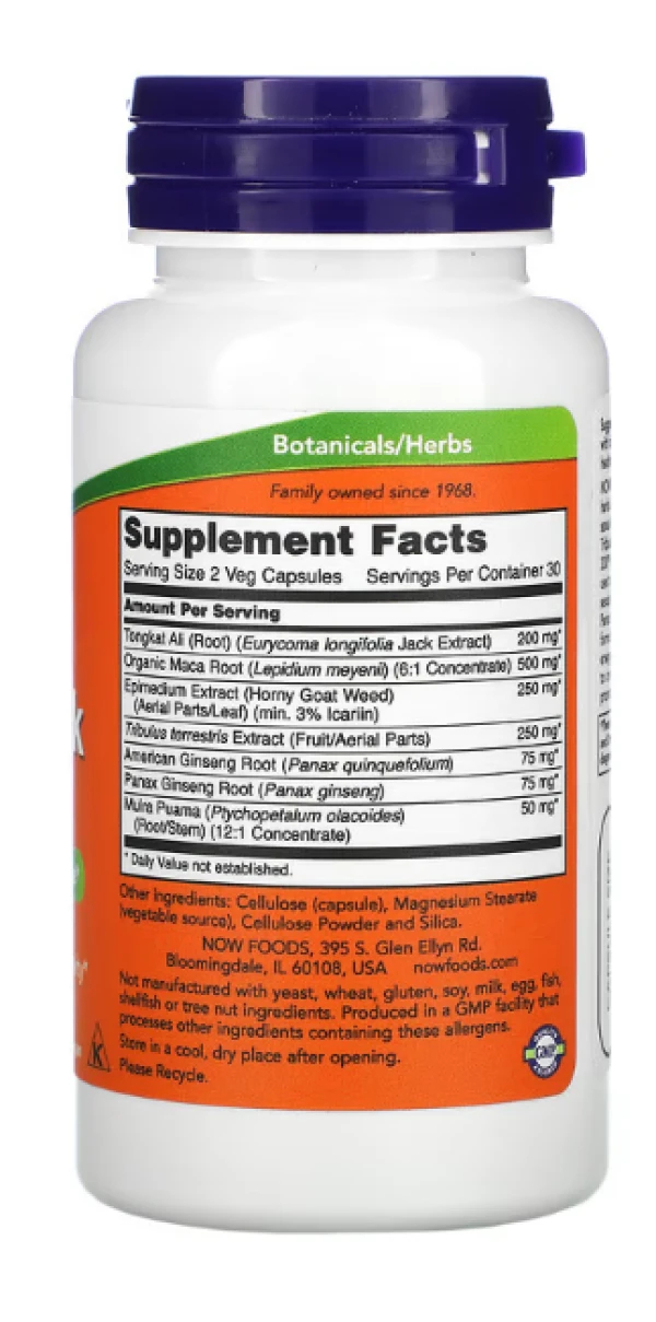 NOW Foods, TestoJack 200, 60 Veg Capsules