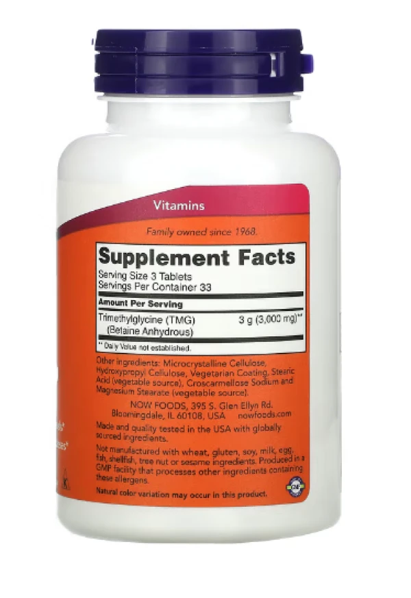 Now Foods, TMG (Trimethylglycine), 1,000 mg, 100 Tablets