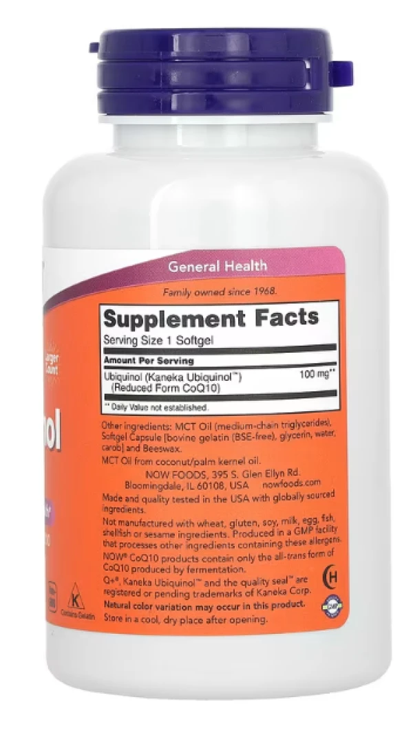 NOW Foods, Ubiquinol, 100 mg, 120 Softgels