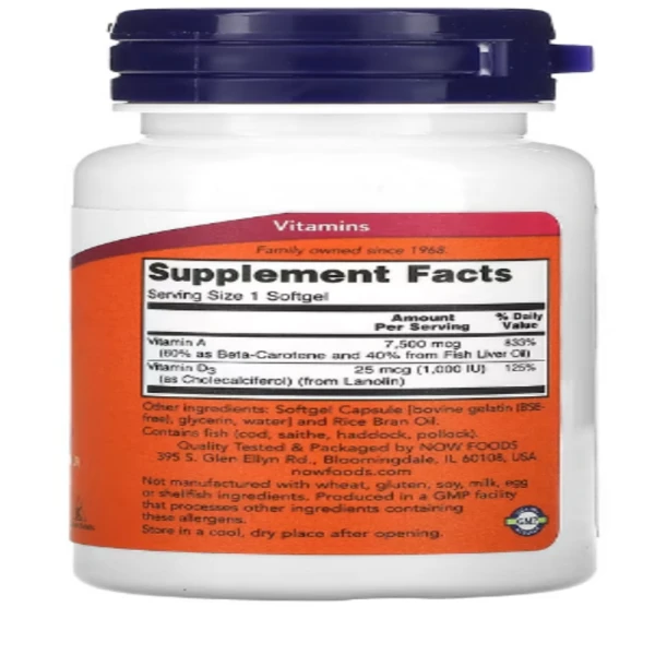 NOW Foods, Ultra A & D3, 100 Softgels