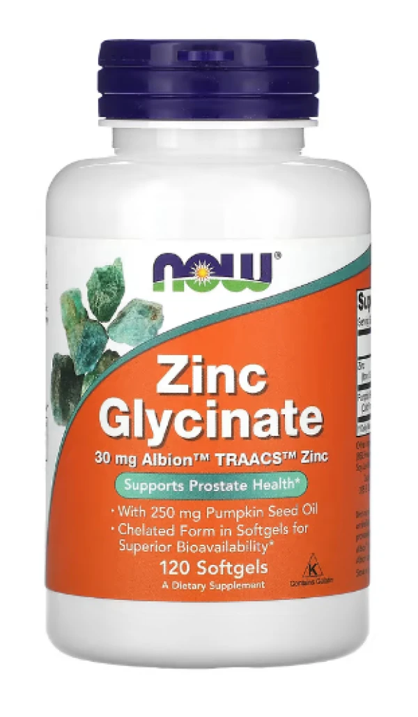 Now Foods, Zinc Glycinate, 120 Softgels