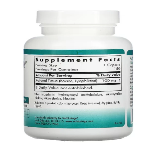Nutricology, Adrenal, Natural Glandular, 150 Vegicaps