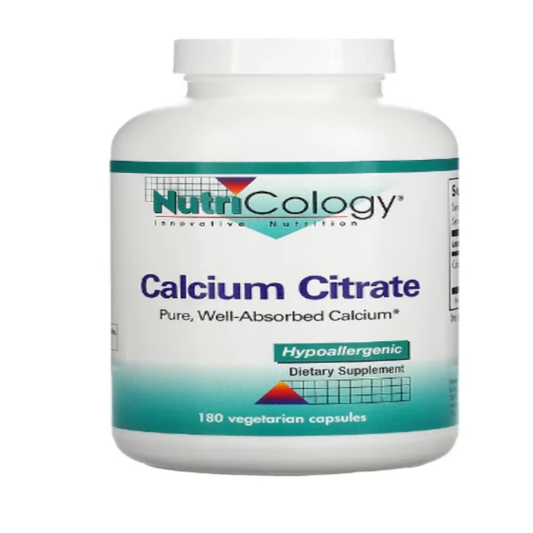 Nutricology, Calcium Citrate, 180 Vegetarian Capsules