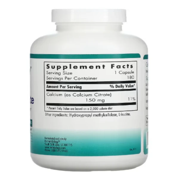 Nutricology, Calcium Citrate, 180 Vegetarian Capsules
