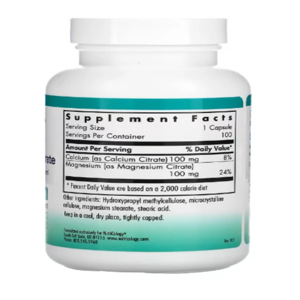 Nutricology, Calcium Magnesium Citrate, 100 Vegetarian Capsules