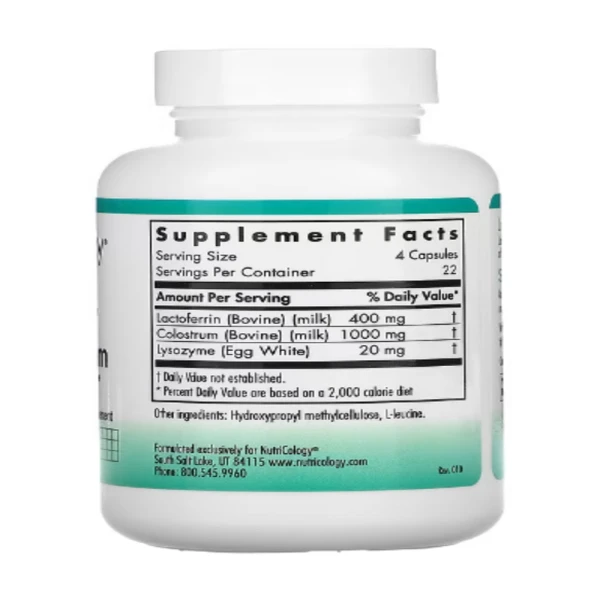 Nutricology, Laktoferrin with Colostrum, 90 Vegicaps