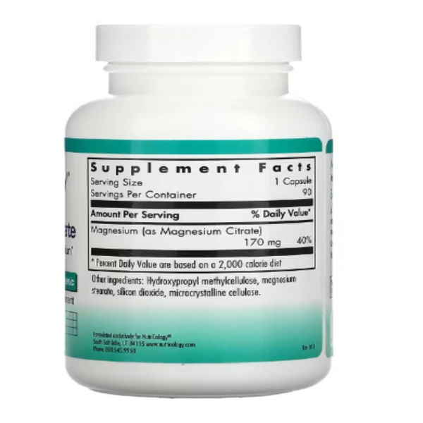 Nutricology, Magnesium Citrate, 90 Vegetarian Capsules
