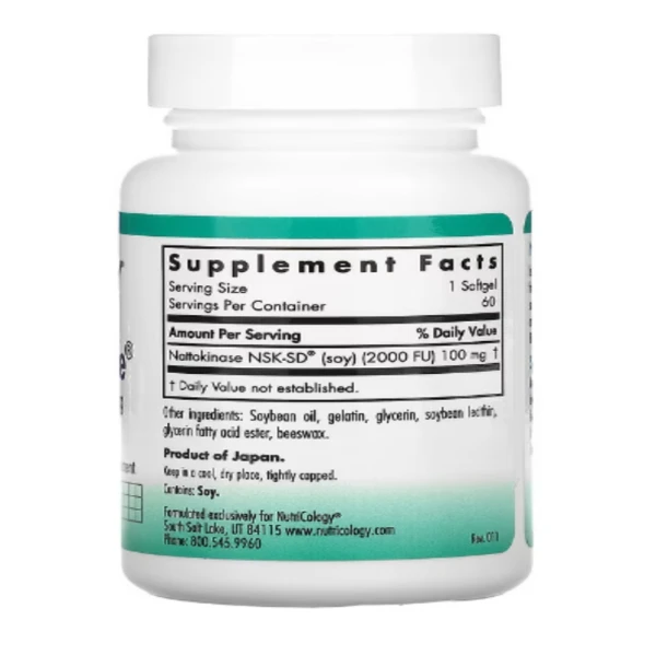 Nutricology, NattoZyme, 100 mg, 60 Softgels