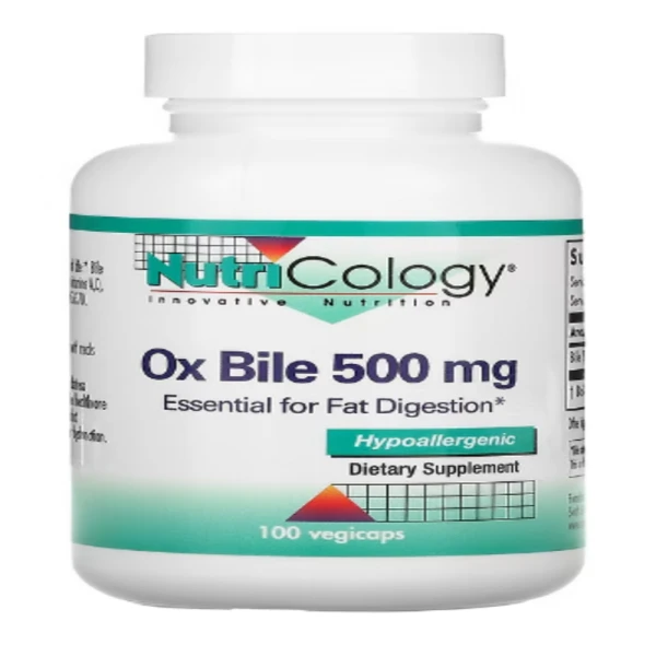 Nutricology, Ox Bile, 500 mg, 100 Vegicaps