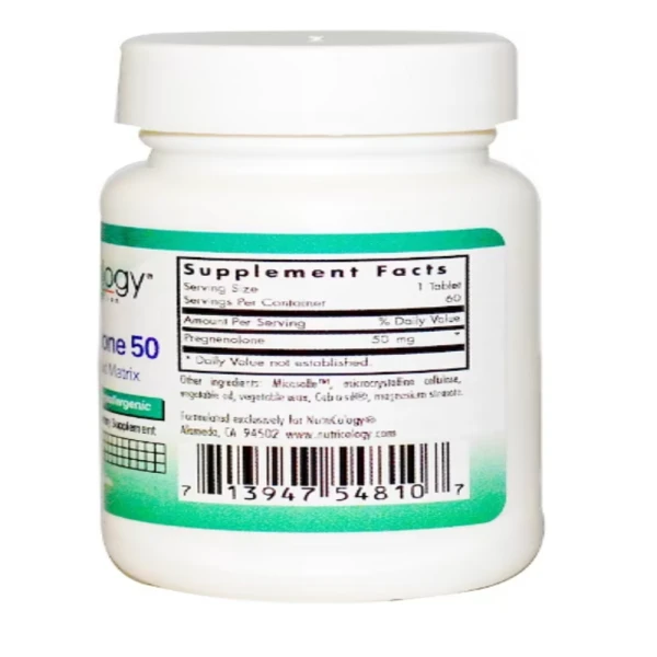 Nutricology, Pregnenolone 50, 60 Scored Tablets