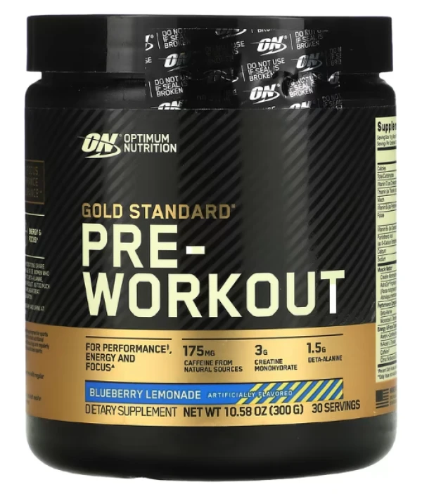 Optimum Nutrition, Gold Standard Pre-Workout, Blueberry Lemonade, 10.58 oz (300 g)
