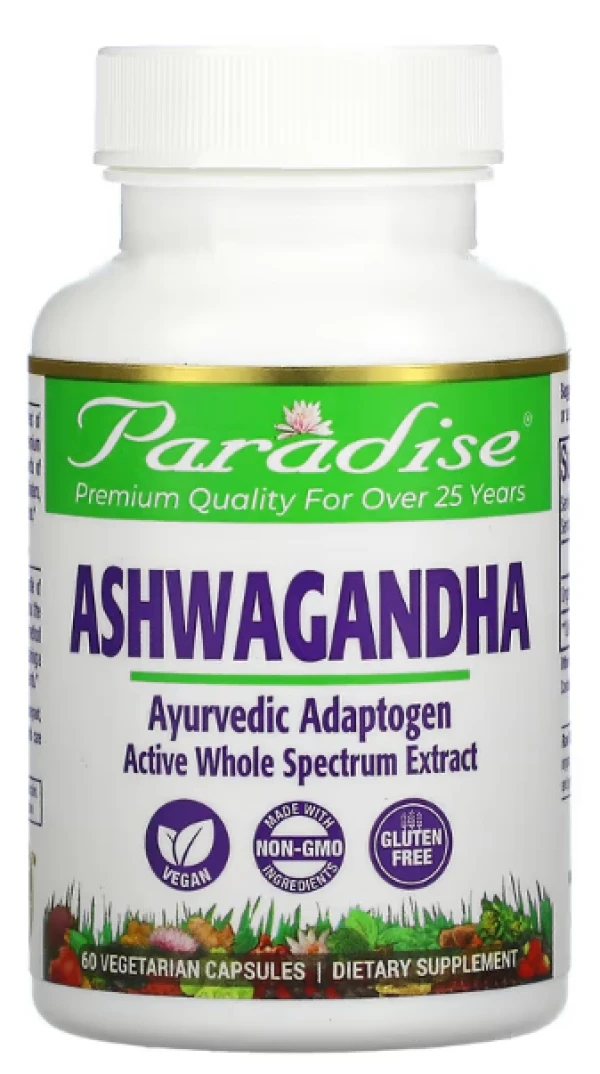 Paradise Herbs, Ashwagandha, 60 Vegetarian Capsules