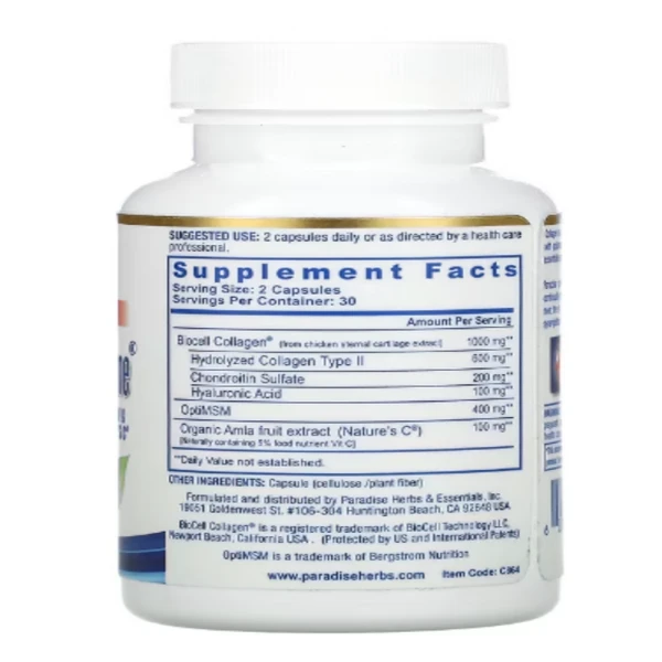 Paradise Herbs, Collagen Extreme with BioCell Collagen, OptiMSM & Nature's C, 60 Capsules