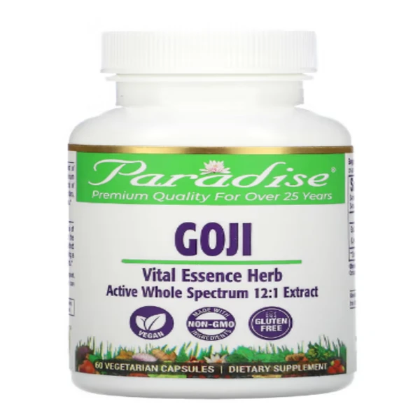 Paradise Herbs, Goji, 60 Vegetarian Capsules