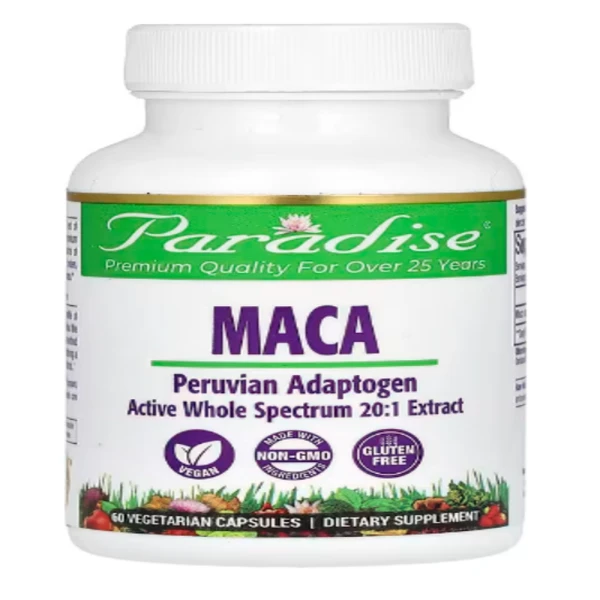 Paradise Herbs, Maca, 60 Vegetarian Capsules