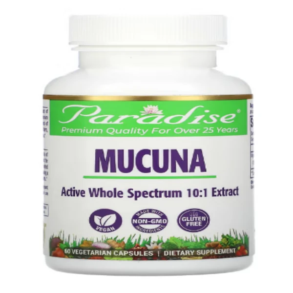 Paradise Herbs, Mucuna, 60 Vegetarian Capsules